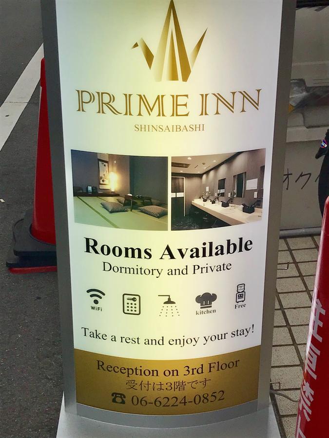 Prime Inn Shinsaibashi Osaka Esterno foto